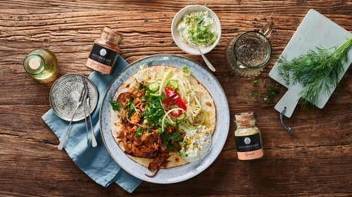 Rezept Veganer „Chicken“-Gyros-Teller