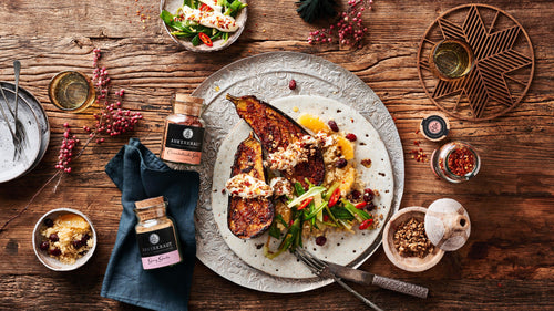 Rezept Gebackene Gewürz-Auberginen mit Couscous und Frühlingszwiebeln