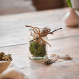 Kleines Korkenglas von Ankerkraut gefüllt mit Moos und einem Wachtelei als Oster DIY Idee.