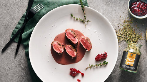 Rehfilet mit Preiselbeeren