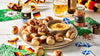 Pretzel Bites mit Cheddar-Chili-Cheese Dip