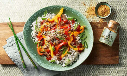 Rindergeschnetzeltes asiatisch aus dem Wok