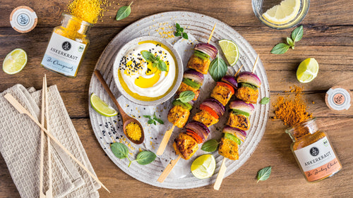 Rezept Hähnchenspieße in Marinade mit Joghurtdip