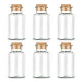 Sechs leere, große Korkengläser von Ankerkraut auf weißem Hintergrund.