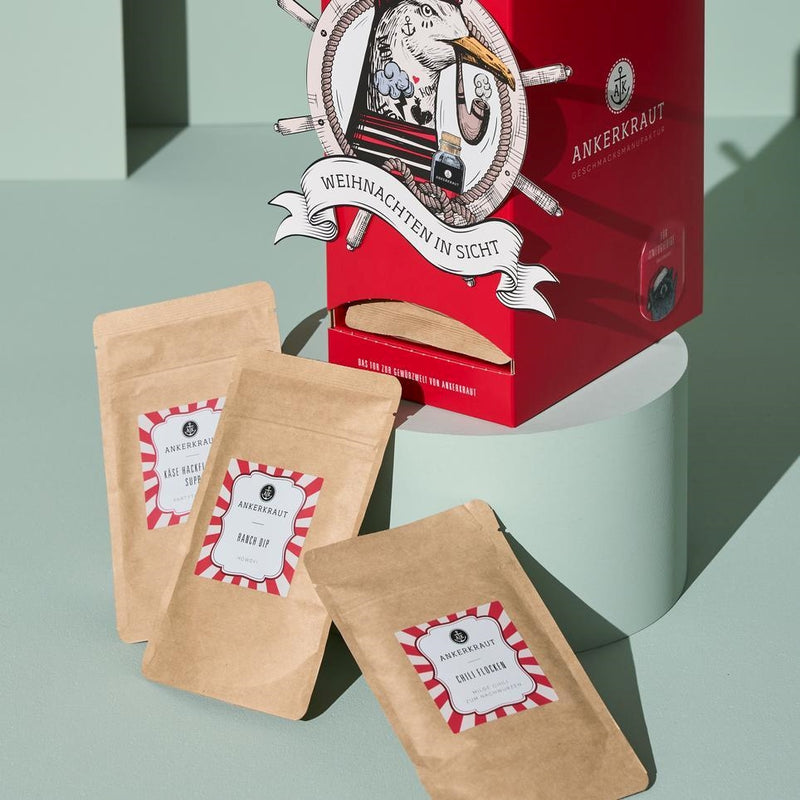 Kochen Adventskalender mit drei Tütchen