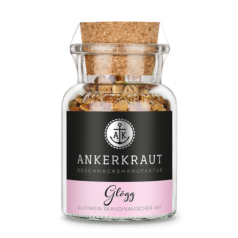 Glögg Korkenglas auf weißem Grund