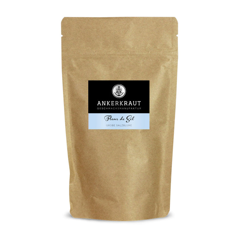 Fleur De Sel im großen Nachfüllbeutel zum wieder verschließen.