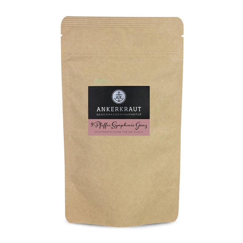 Pfeffer im großen Nachfüllbeutel zum wieder verschließen.